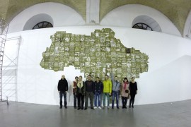 Монтаж карти в Мистецькому Арсеналі